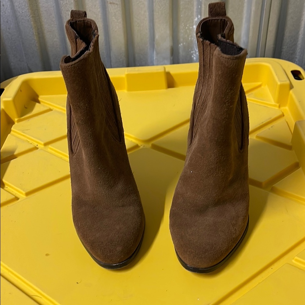 Nine West Sz 5 Crimson Brown Suede Leather Ankle Boot